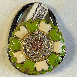 Green/Cream Hearts w/Bling Purse Bag Holder